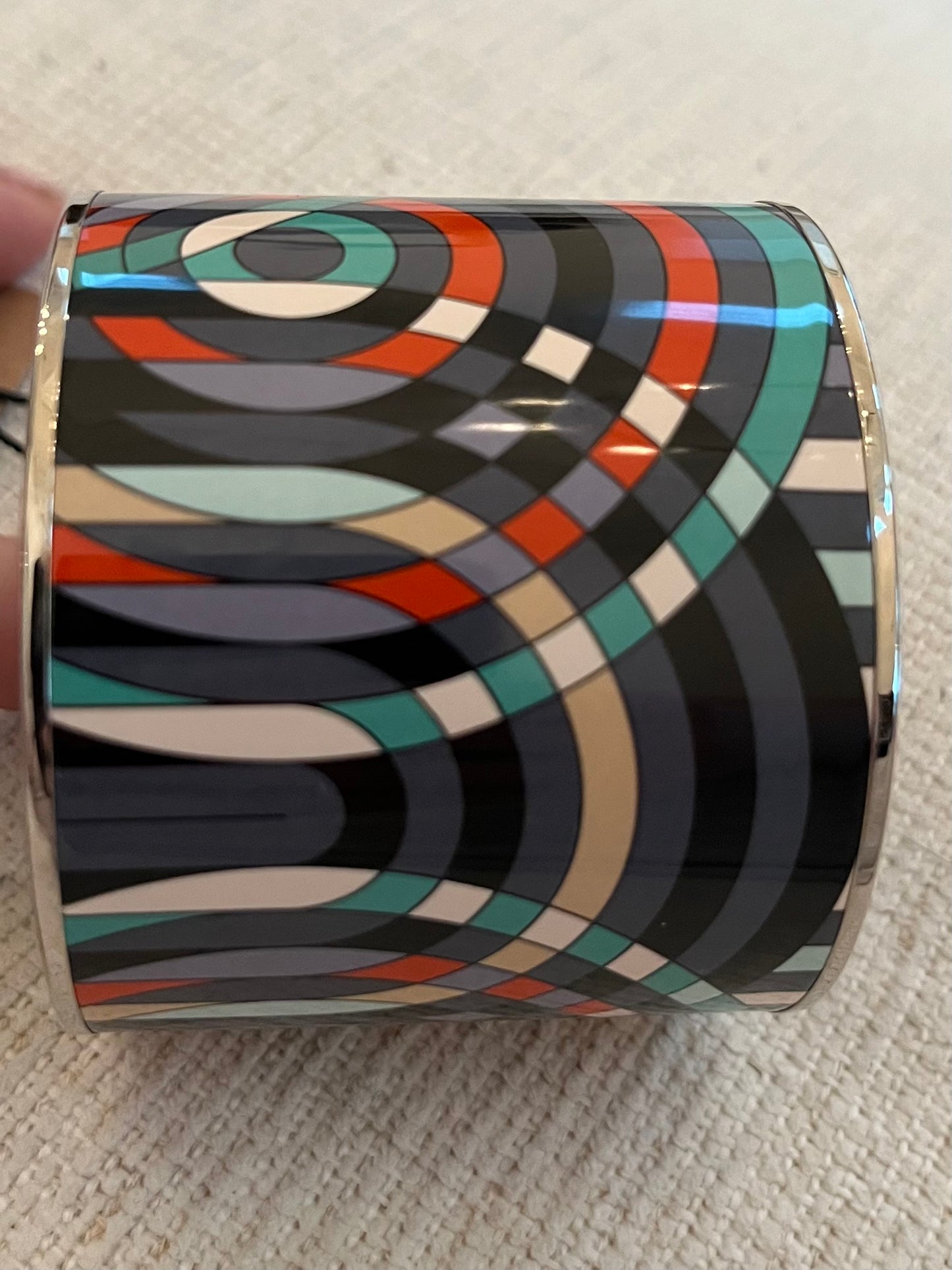 Hermés Extra Wide Enamel Bangle Bracelet