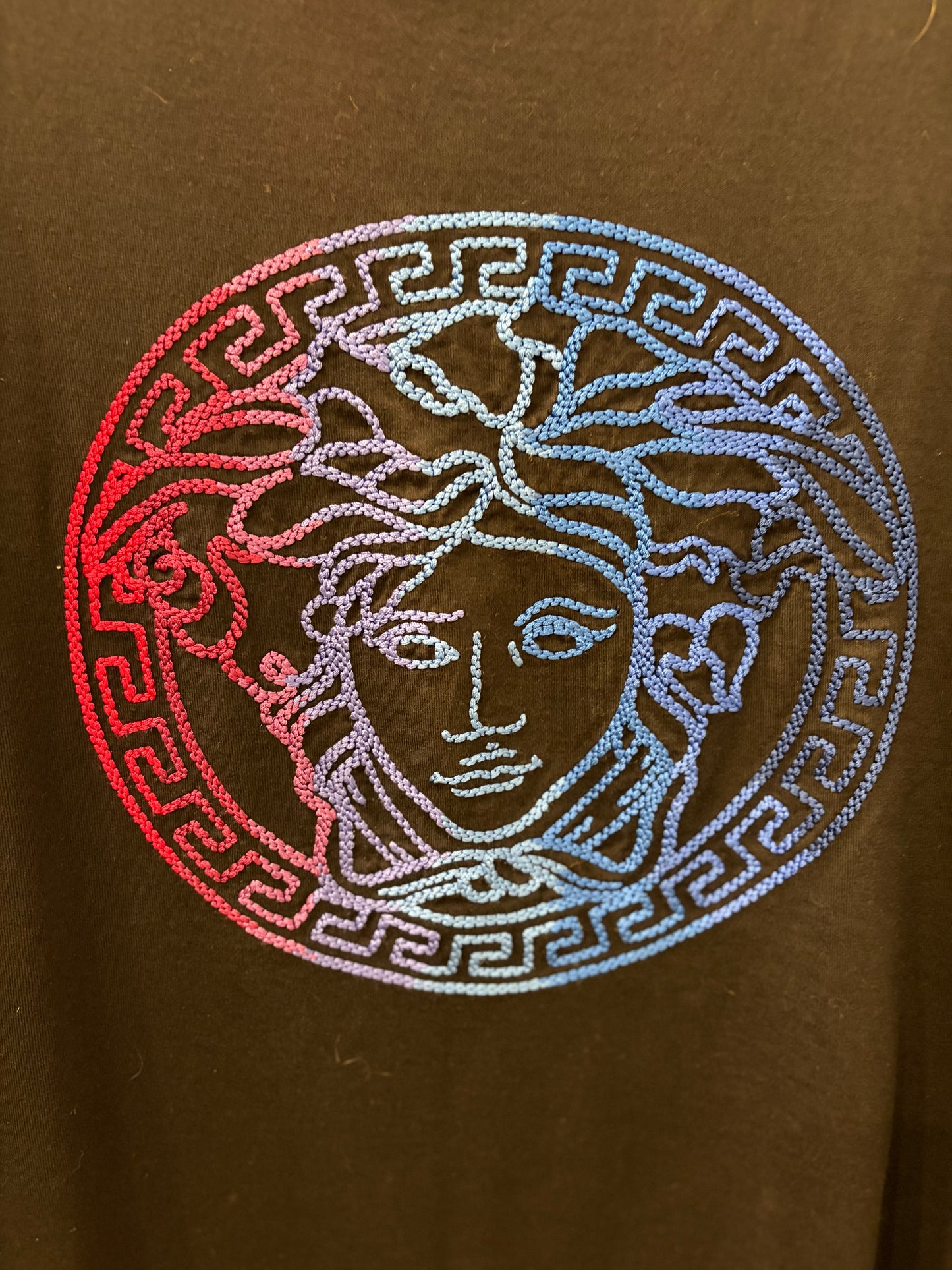 Versace Medusa Embroidered Logo T-Shirt – Made in Italy - Size Large
