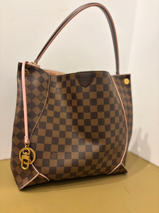 Louis Vuitton CAISSA HOBO Damier Eben Rose Ballerine
