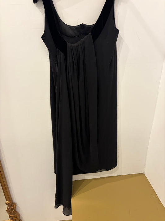 Escada Black Draped Cowl Midi Neck Evening Gown - 34