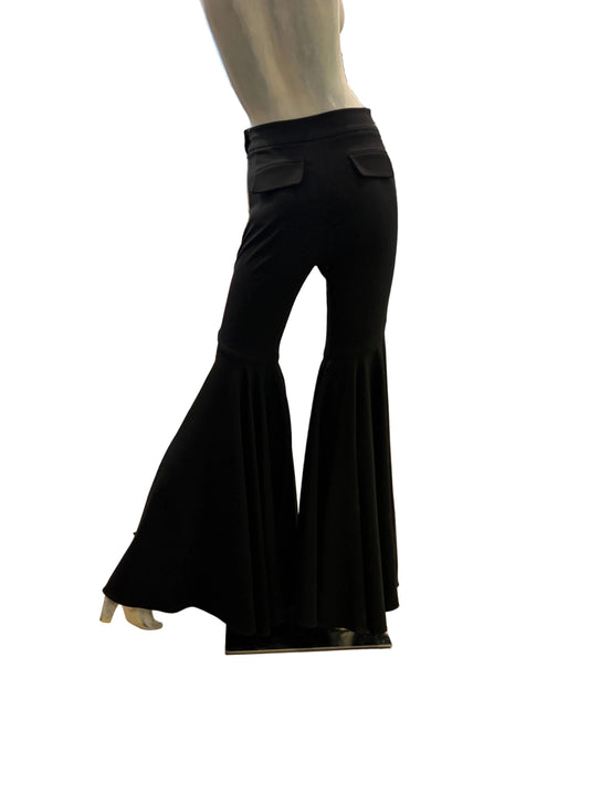 Alexis Black Flared Mermaid Pants - XS
