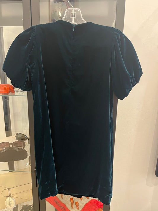 Reiss Velvet green shift dress girls New 8-9Y