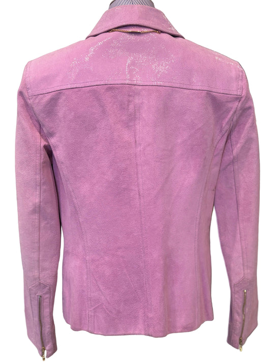 St. John Sport Lavender Leather Jacket - Size Medium