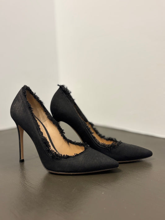 Gianvito Rossi fabric fringe pumps 36