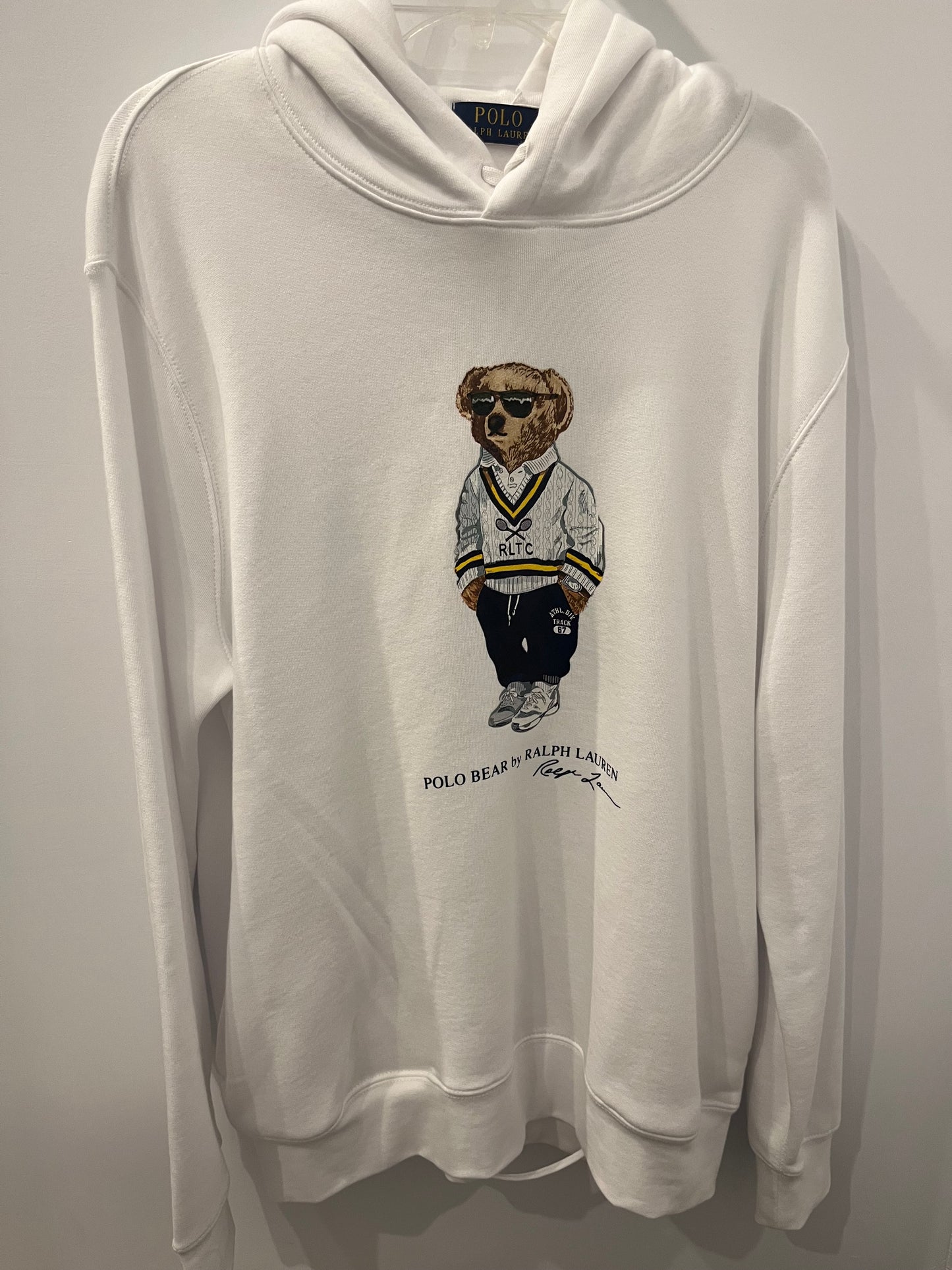 Polo Ralph Lauren Men's Bear white Tennis Club Sweatshirt Large