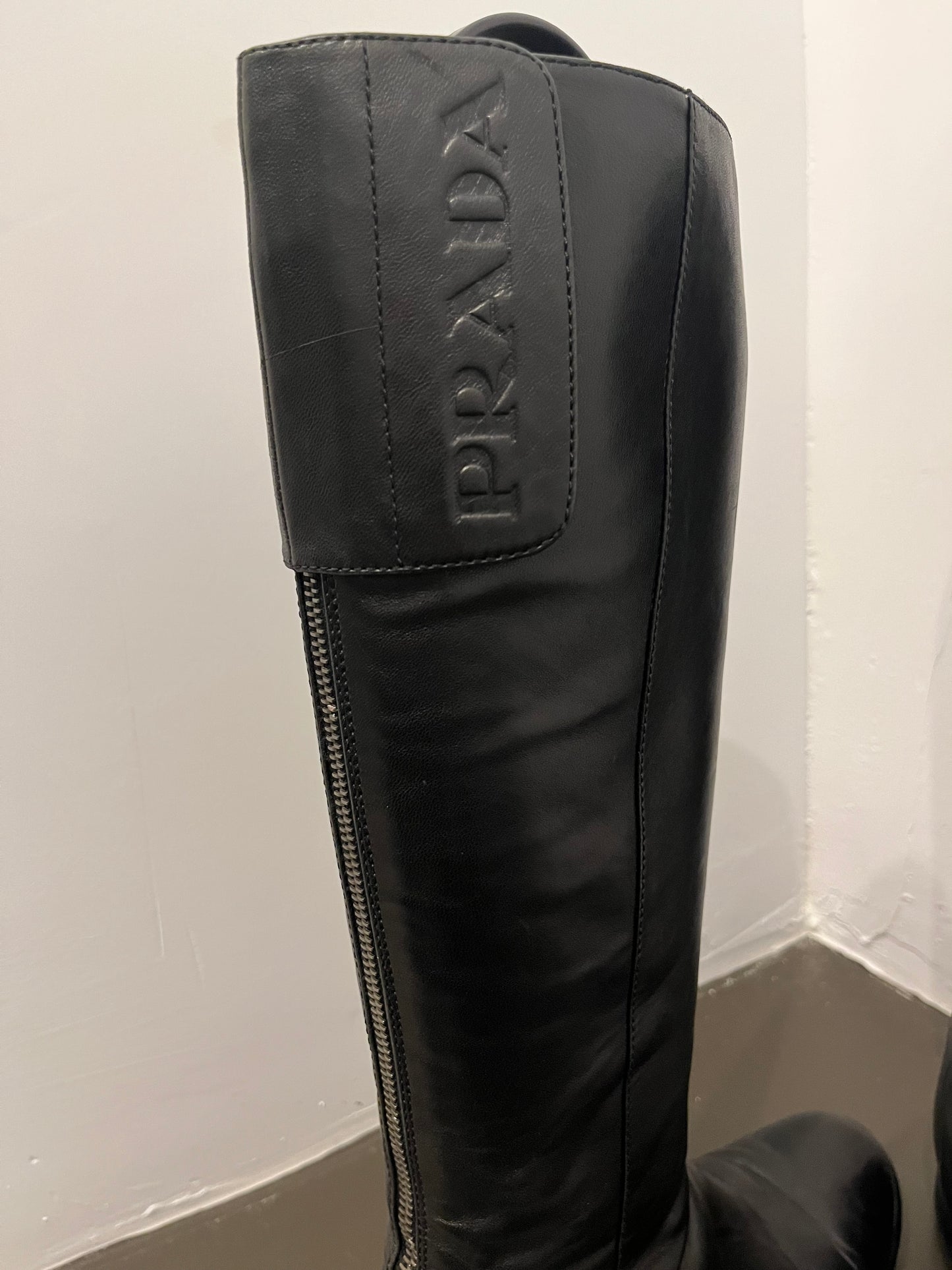 Prada Sport Linea Rossa Black knee high boots 37