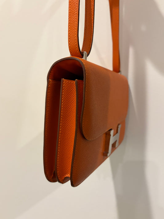 Hermès Constance Epsom Orange with Palladium Hardware
