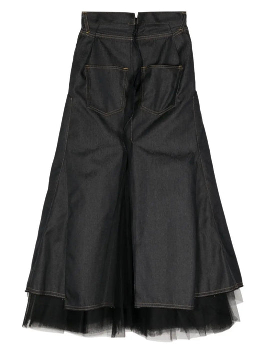 Junya Watanbe Denim & Tulle Hybrid Skirt - XS