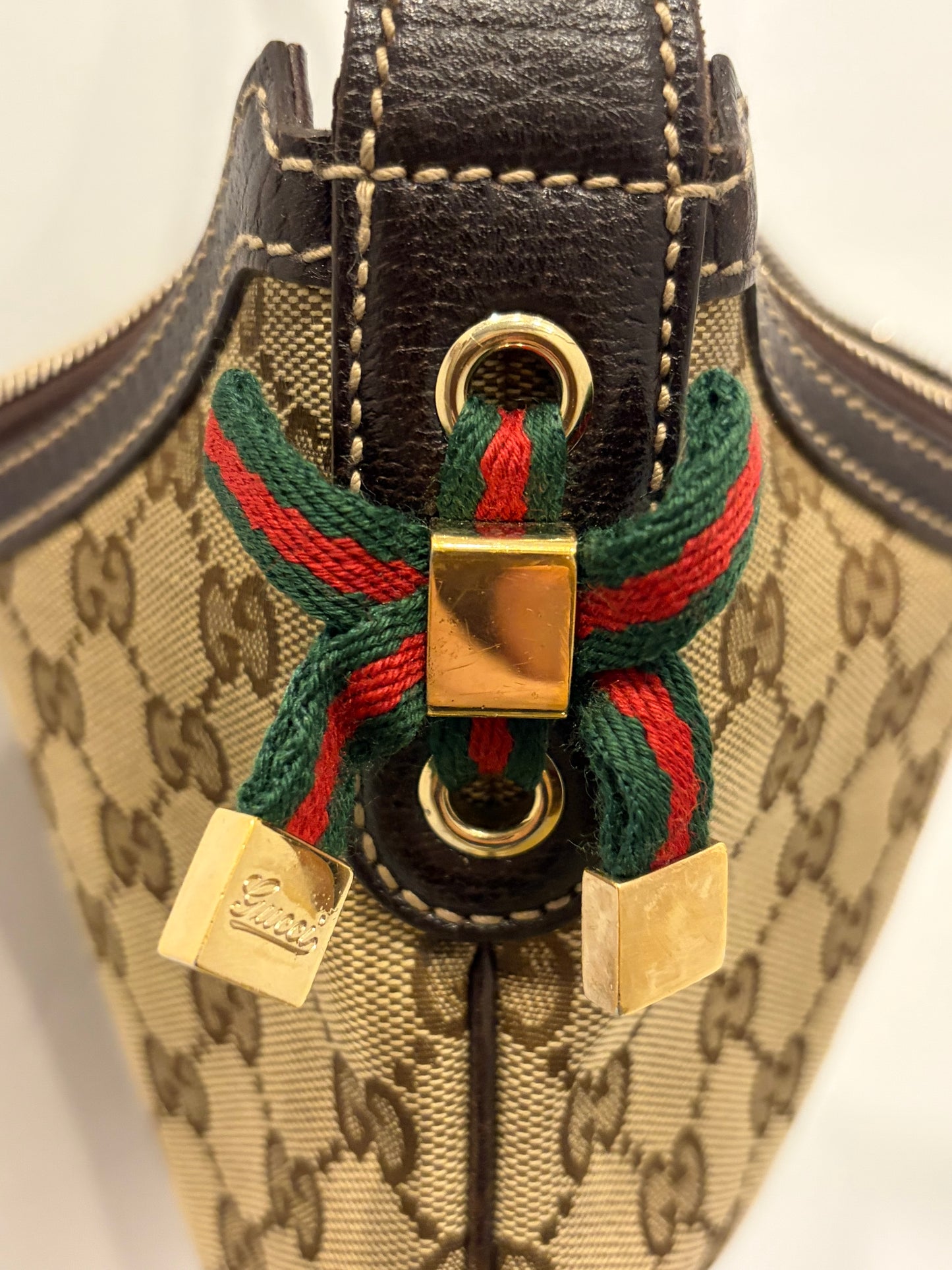 Gucci Vintage GG Canvas Small Hobo Shoulder Bag