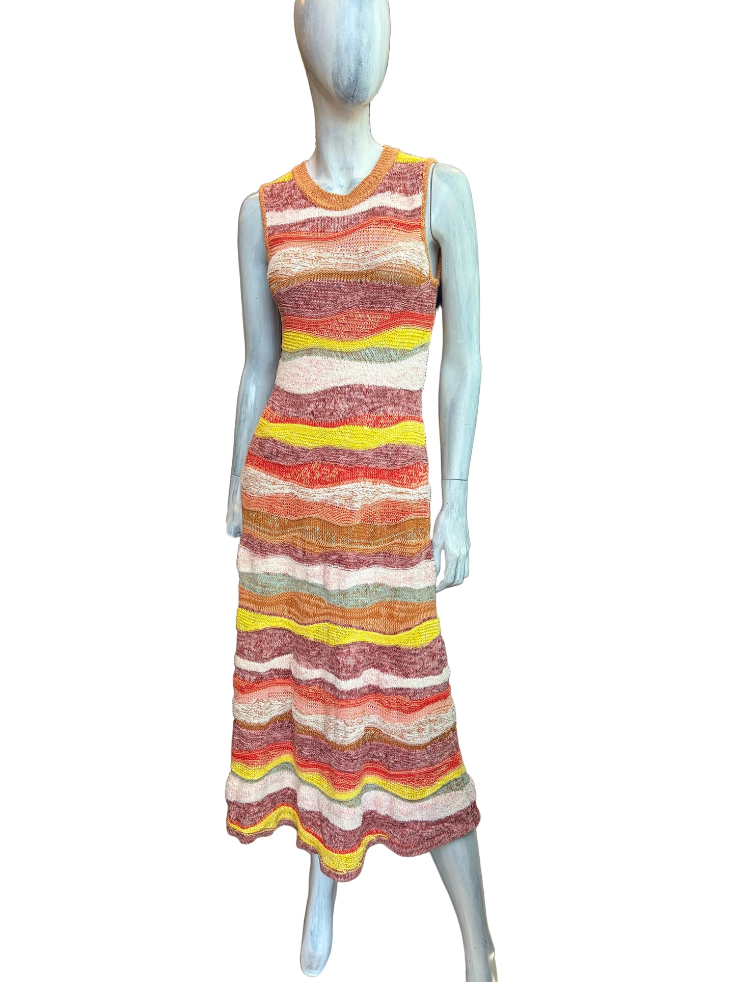 Ulla Johnson Sunset Wave Knit Maxi Dress - Medium