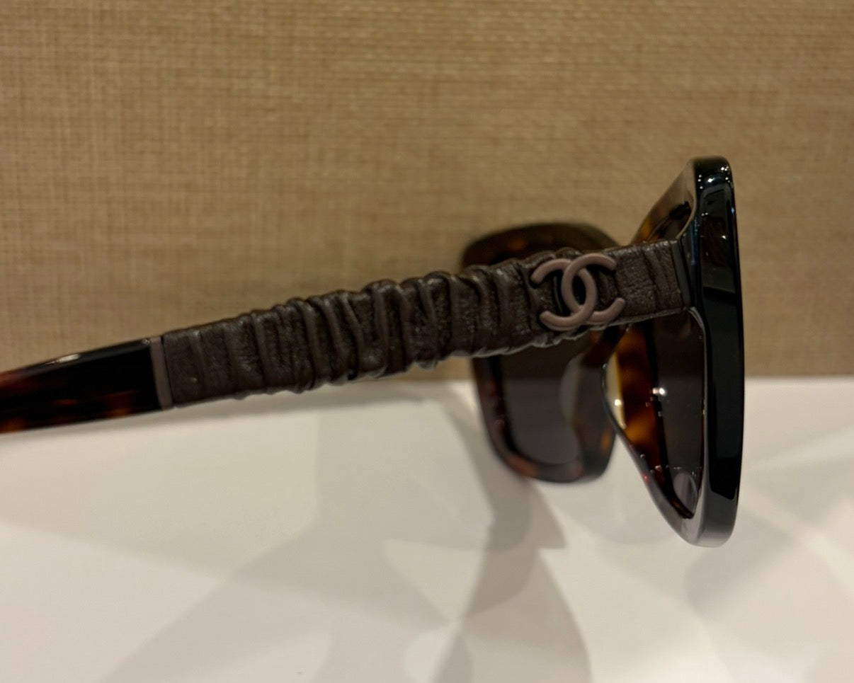 Chanel 5475-Q-A Tortoise Square Sunglasses Brown Gradient CC Logo