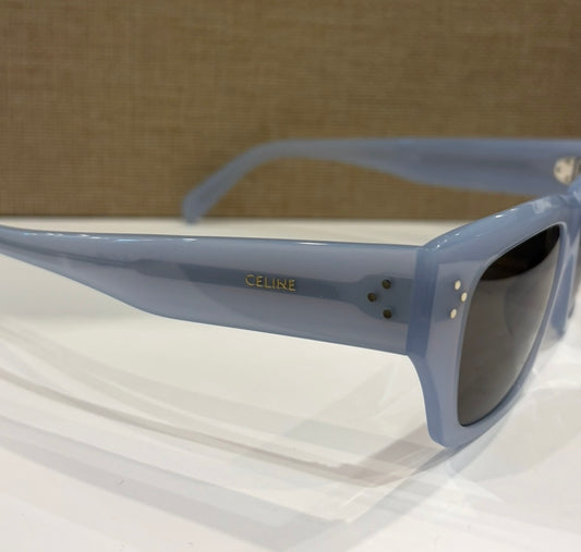 Celine Powder Blue Oversized Rectangular Acetate Sunglassess