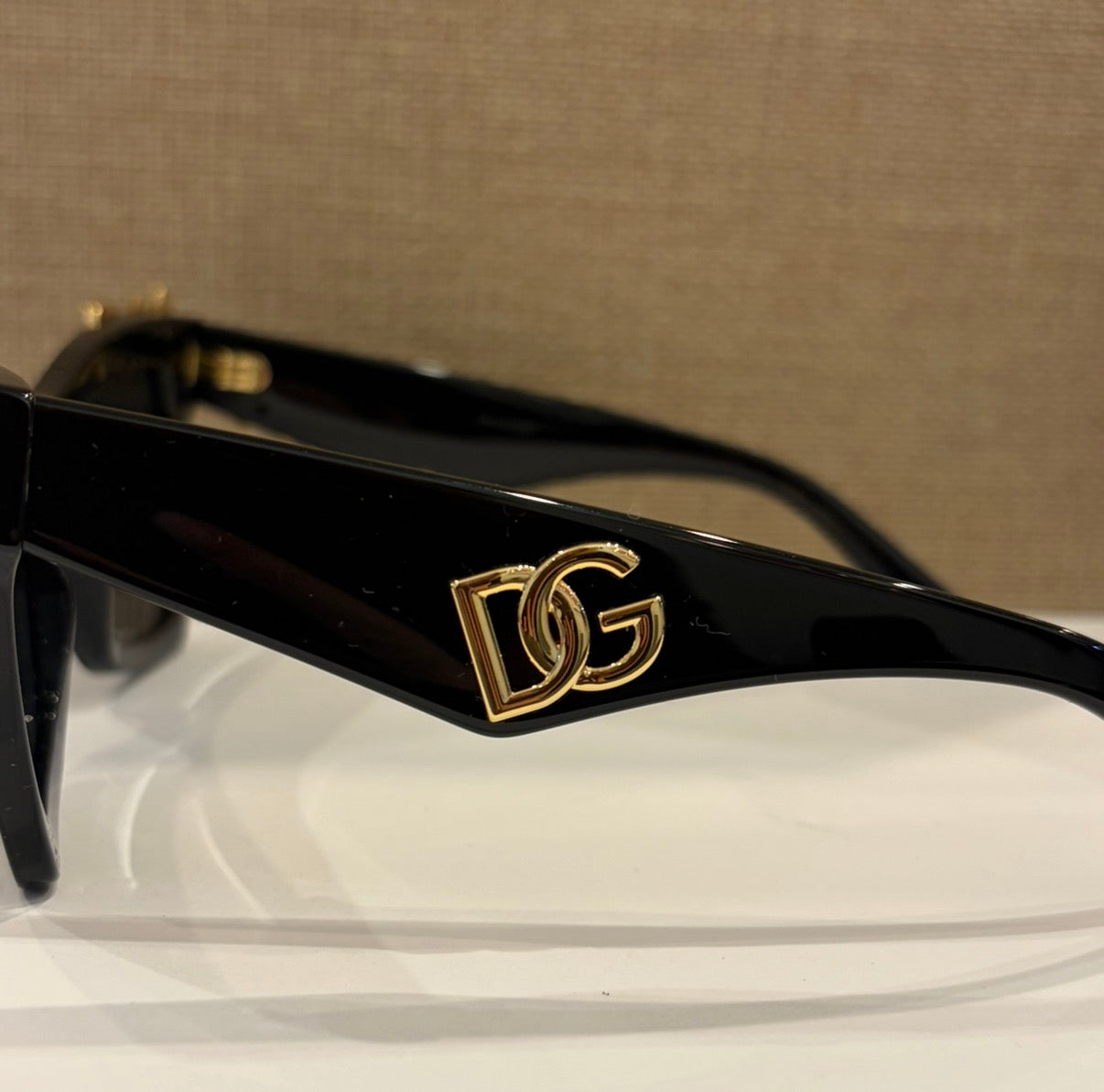 Dolce & Gabbana DG Logo Baroque Black Oversized Sunglasses