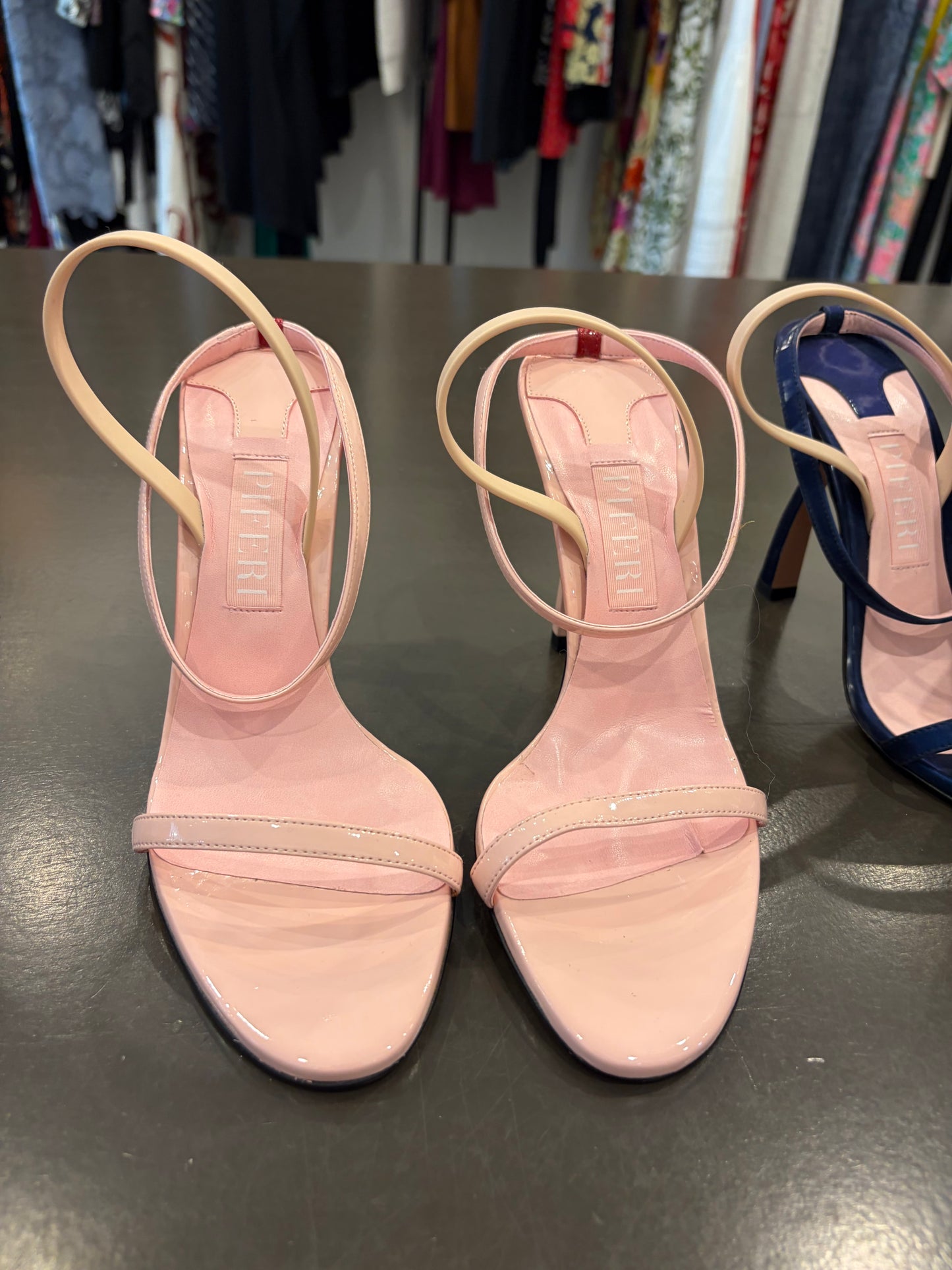Piferi Blush Pink Patent Leather Ankle-Strap Sandals - 39