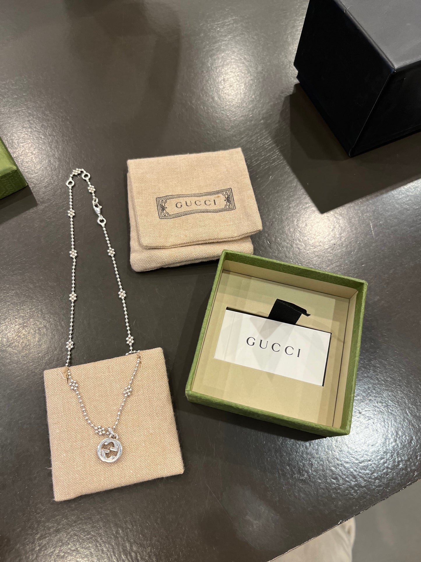 Gucci Interlocking G Silver Necklace