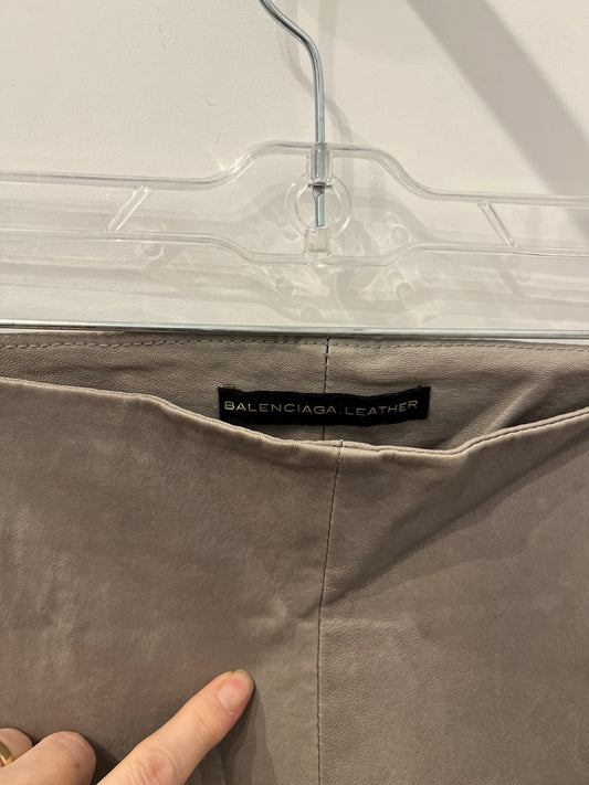 Balenciaga gray leather pants 38