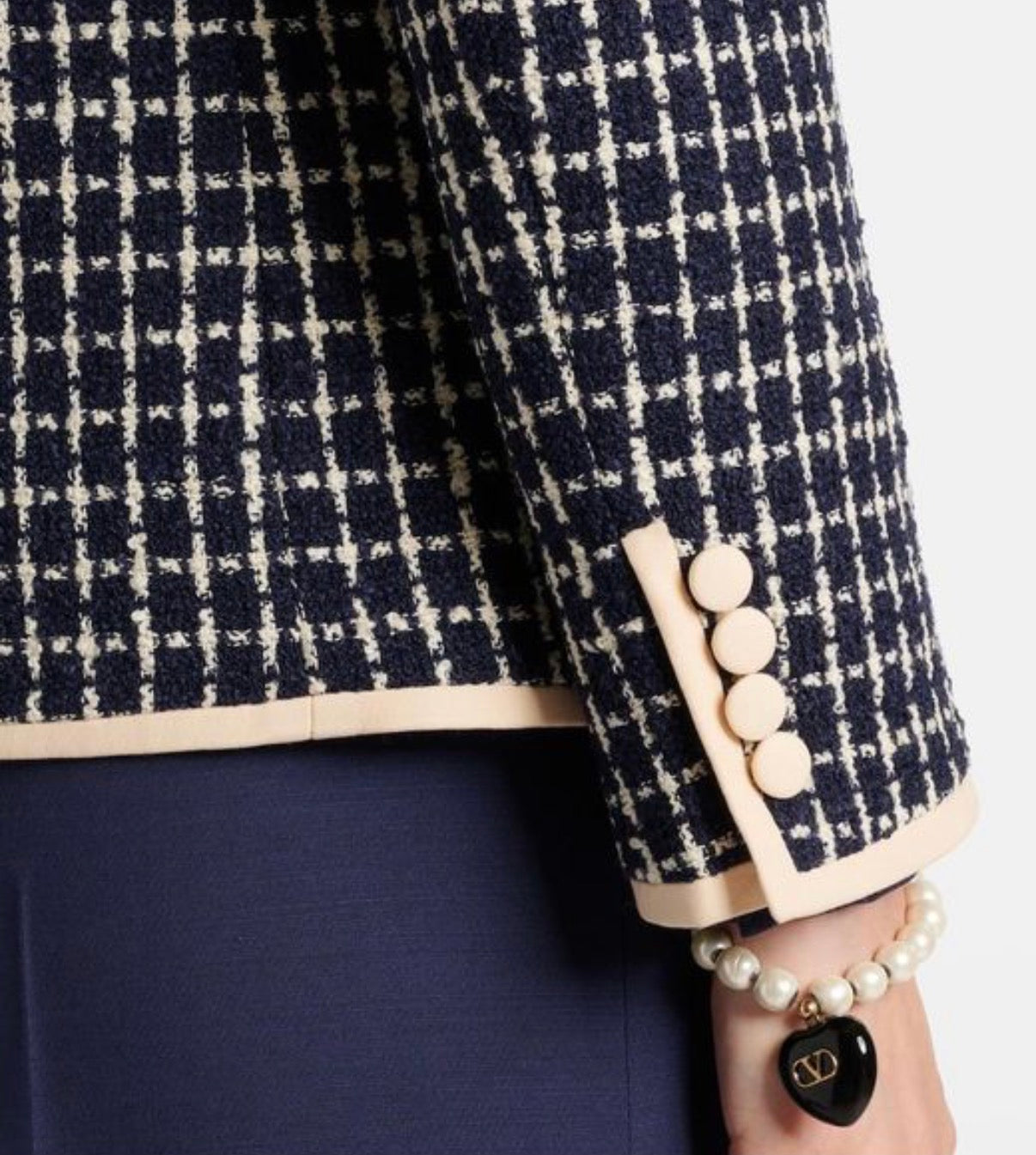 Valentino Navy & Ivory Bouclé Tweed Blazer NWT - IT 42