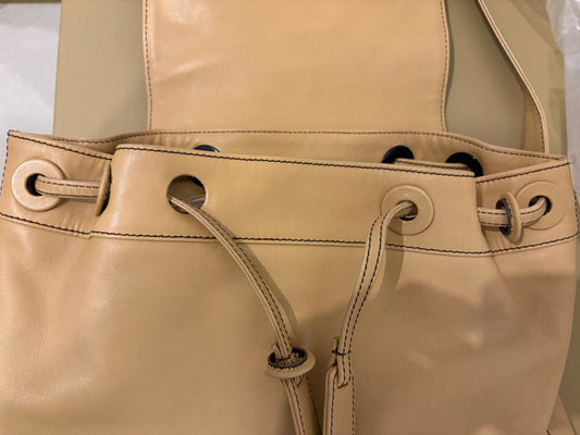 Chanel Vintage Beige Lambskin CC Backpack