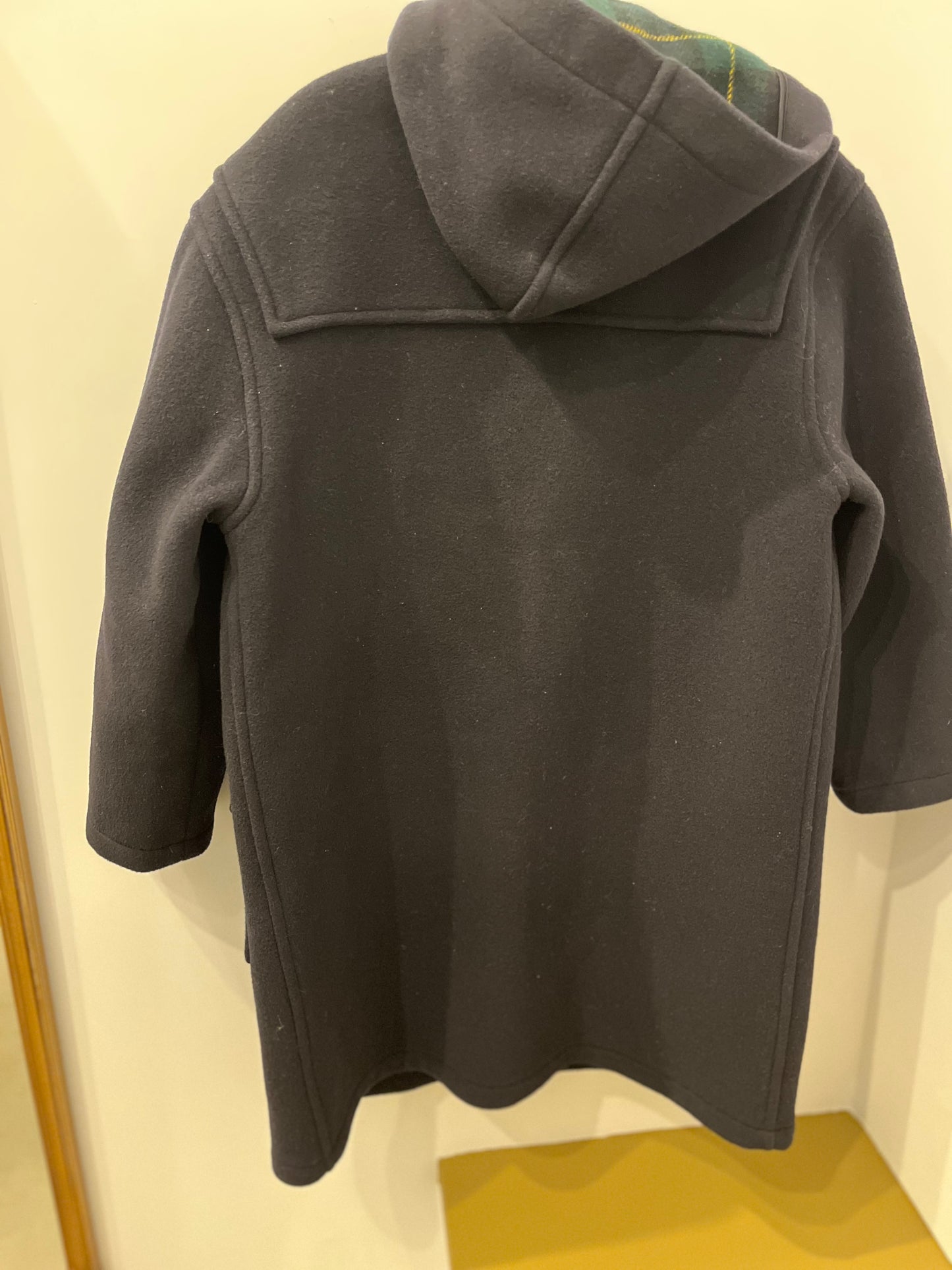 Burberry Wool Duffle Coat – Black with Tartan Lining Size M