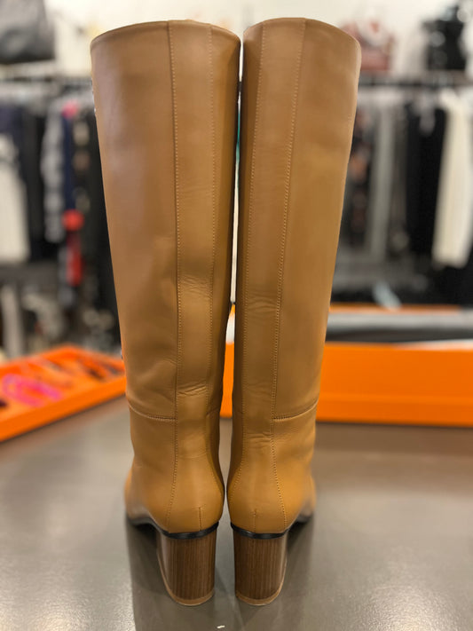 Hermès “New Jersey” Calfskin Boots – Palissandre – Size 38