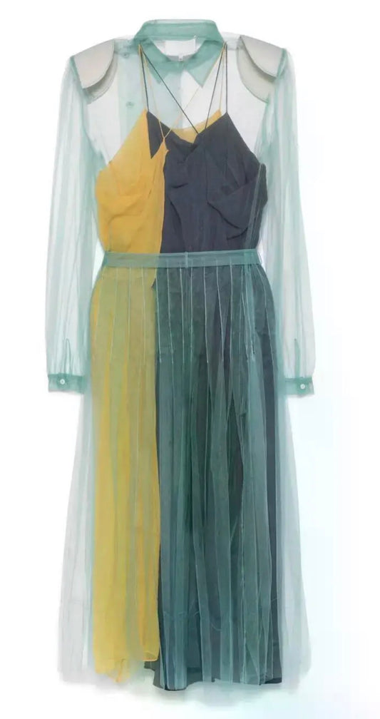 Maison Margiela Sheer Layered Midi Dress - Size 38