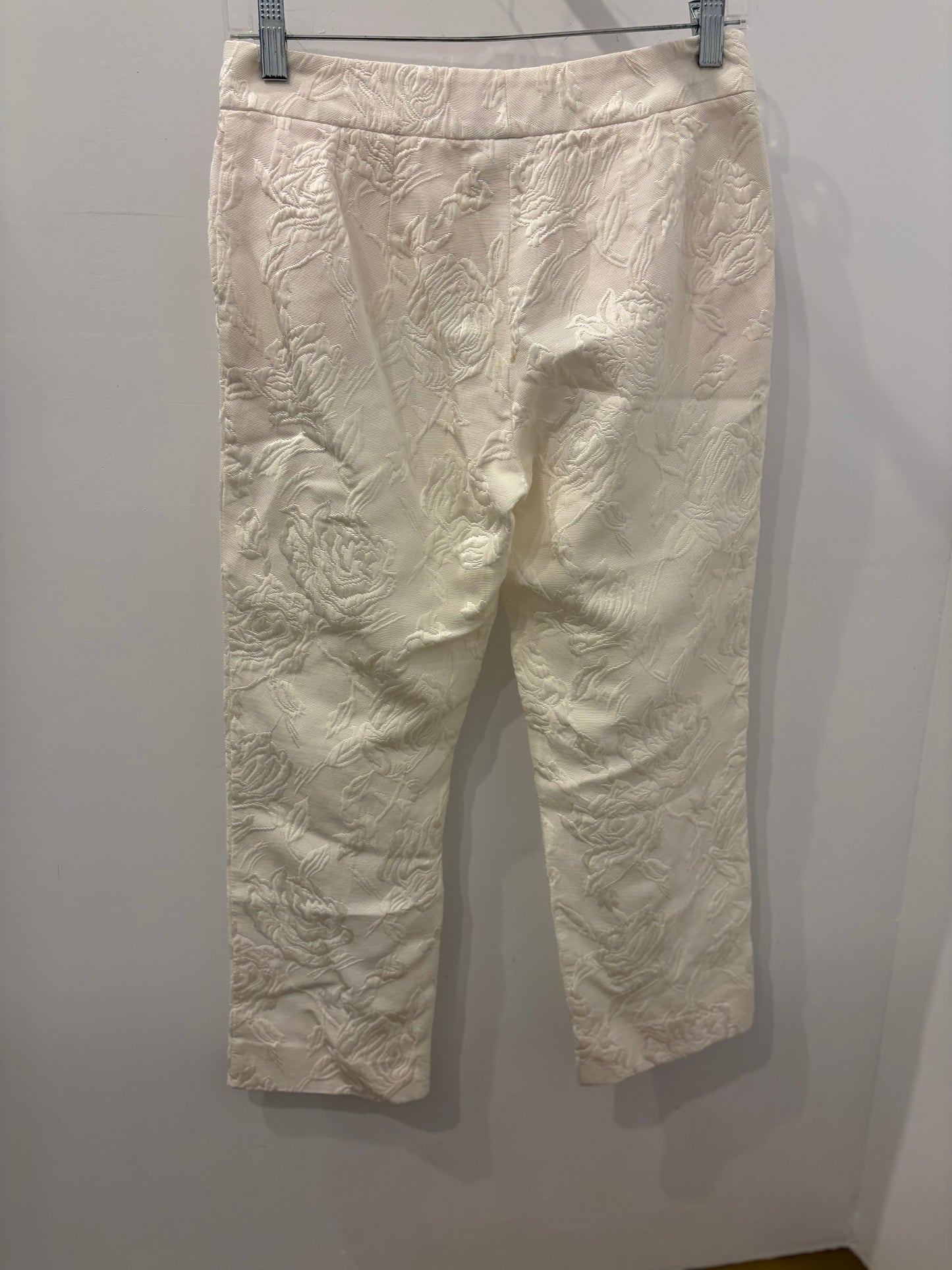 Dolce & Gabbana Ivory Floral Jacquard Cropped Trousers - Size 36