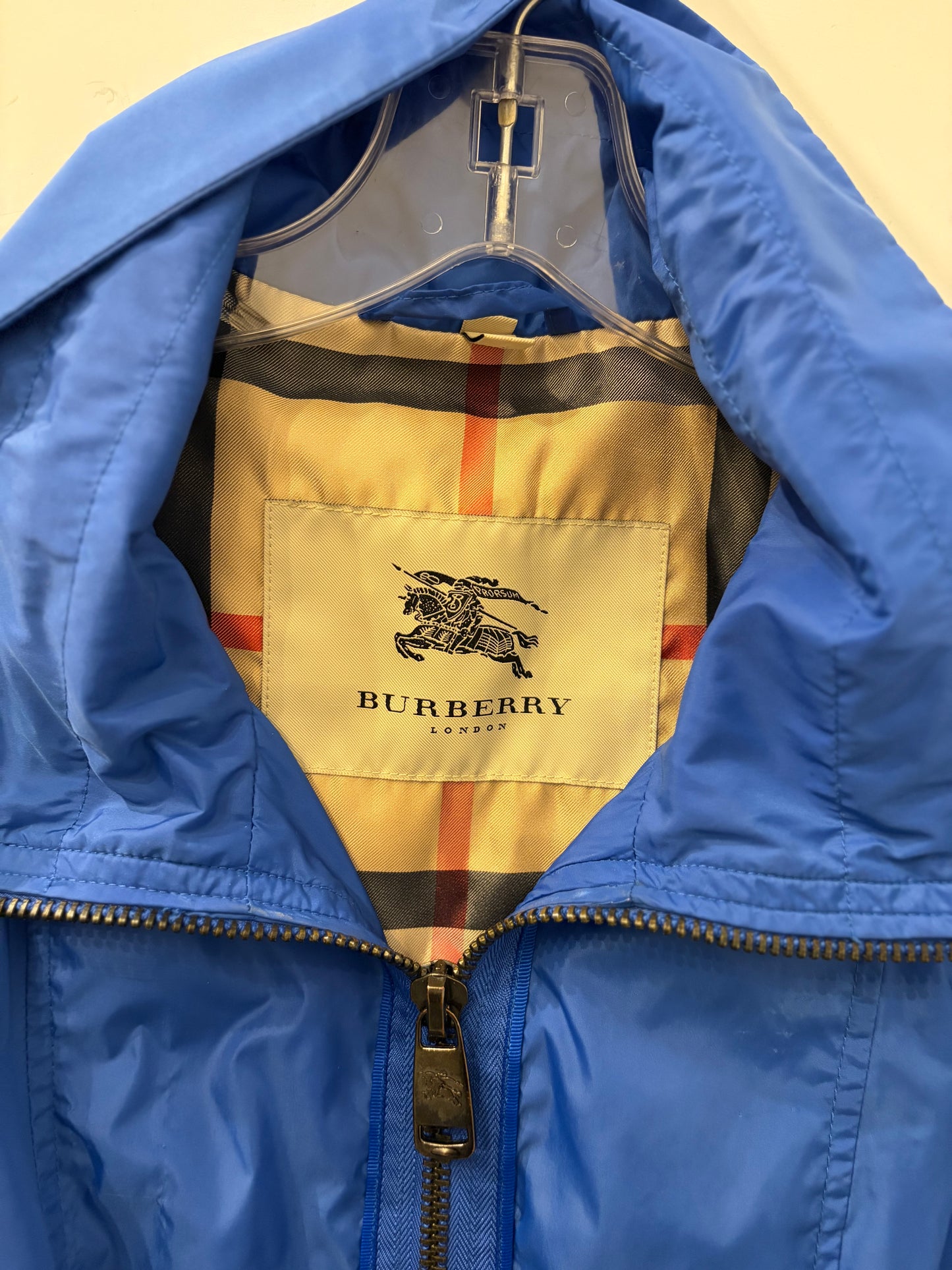Burberry London Blue Balloon Slv Zip Jacket - Size 4