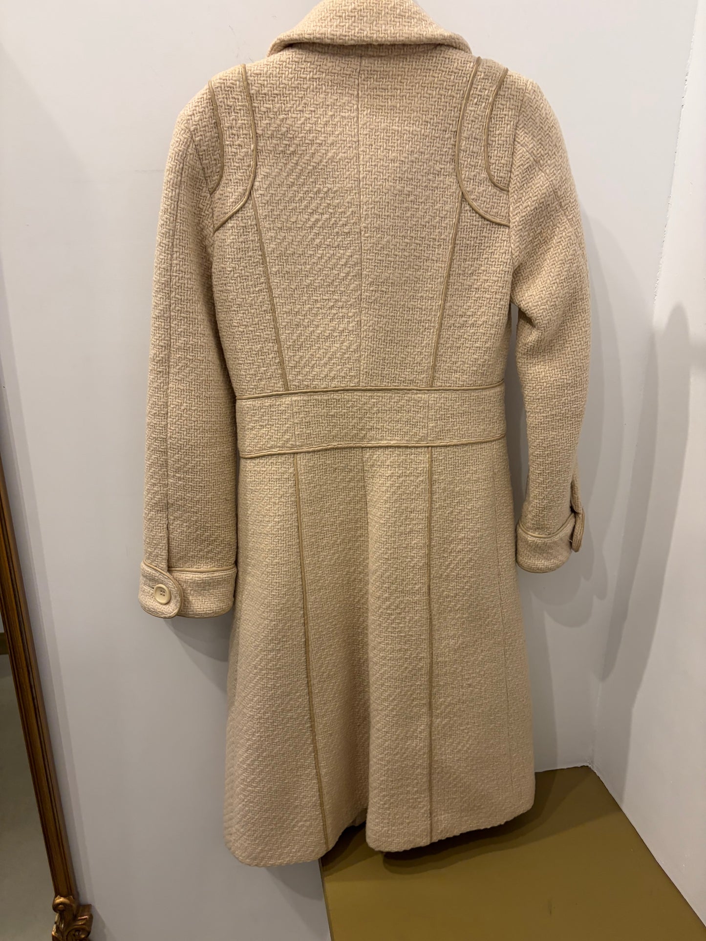 Mackage Cream Wool Blend Belted Coat - Petite Small