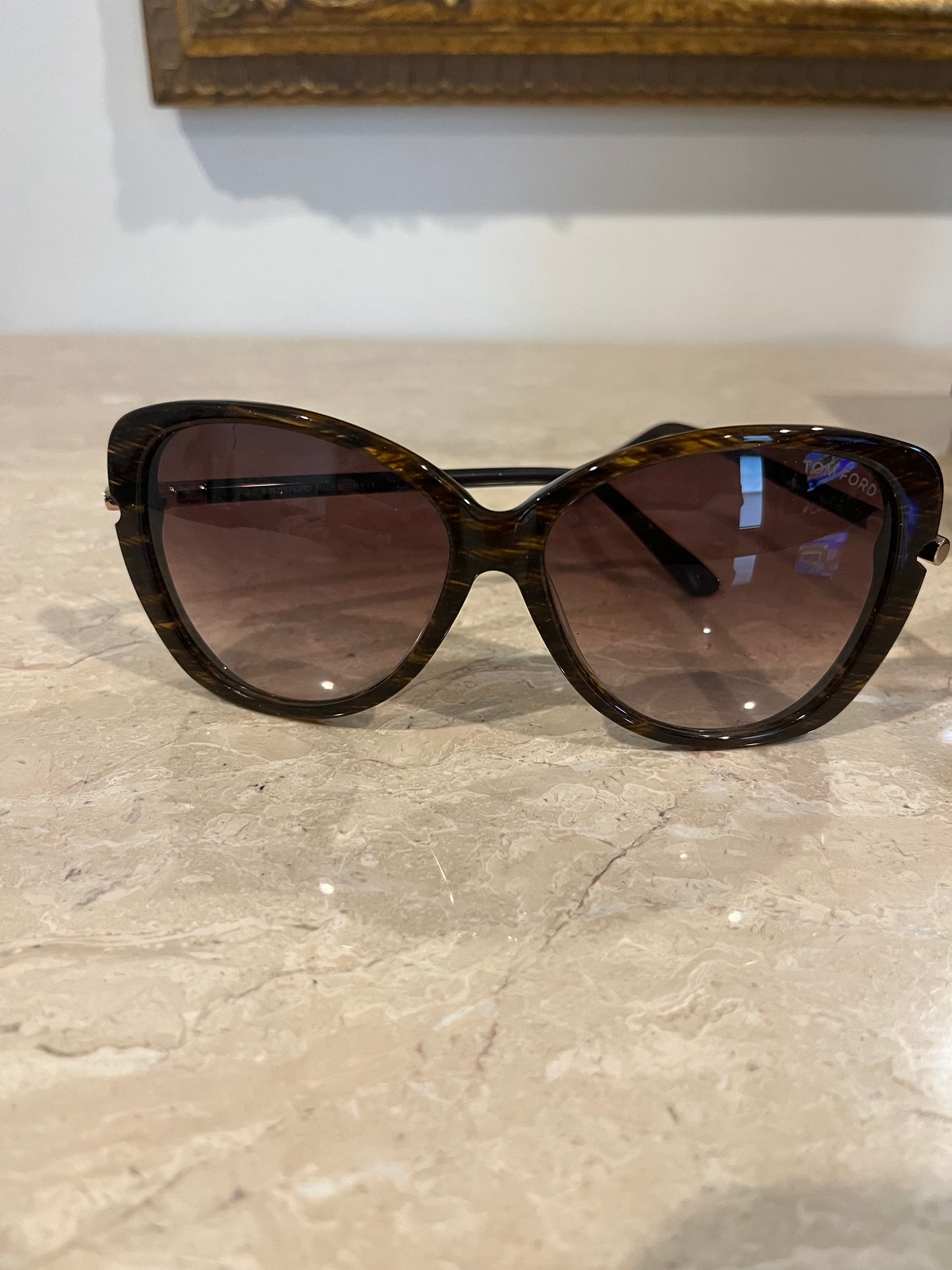 Tom Ford Linda Striped Oversized Gradient Lens