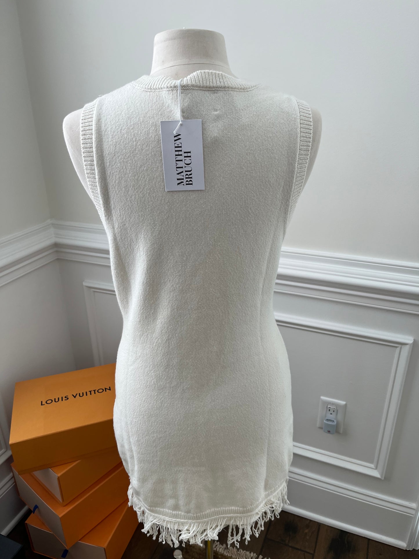 Matthew Bruch Ivory Knit Mini Dress Size M