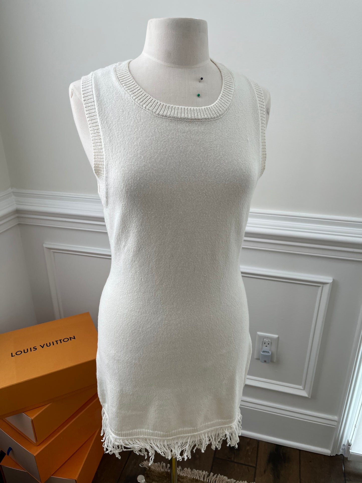 Matthew Bruch Ivory Knit Mini Dress Size M