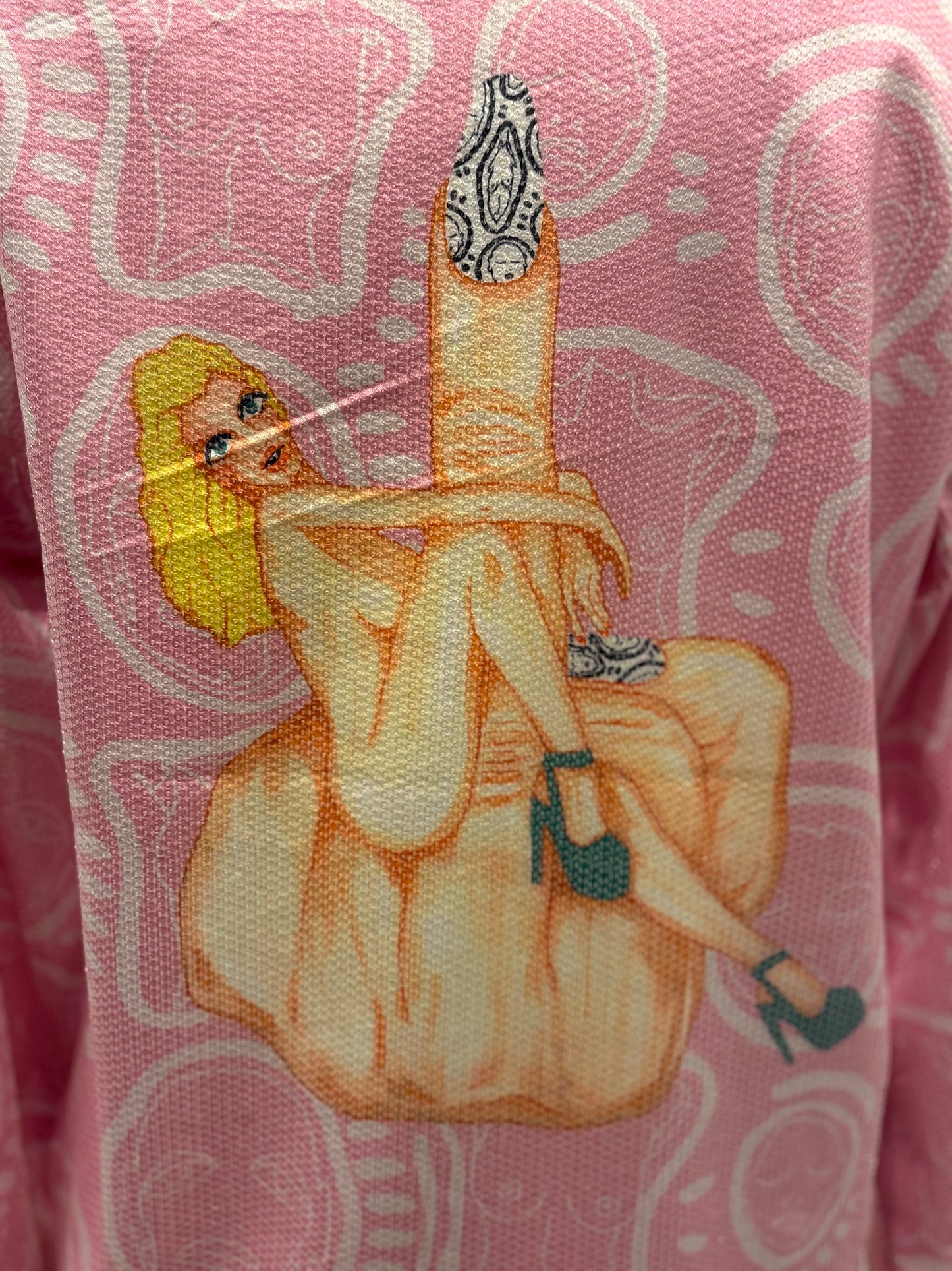 Patrick Church Pink Sequin Face-Print Lounge Set - XS