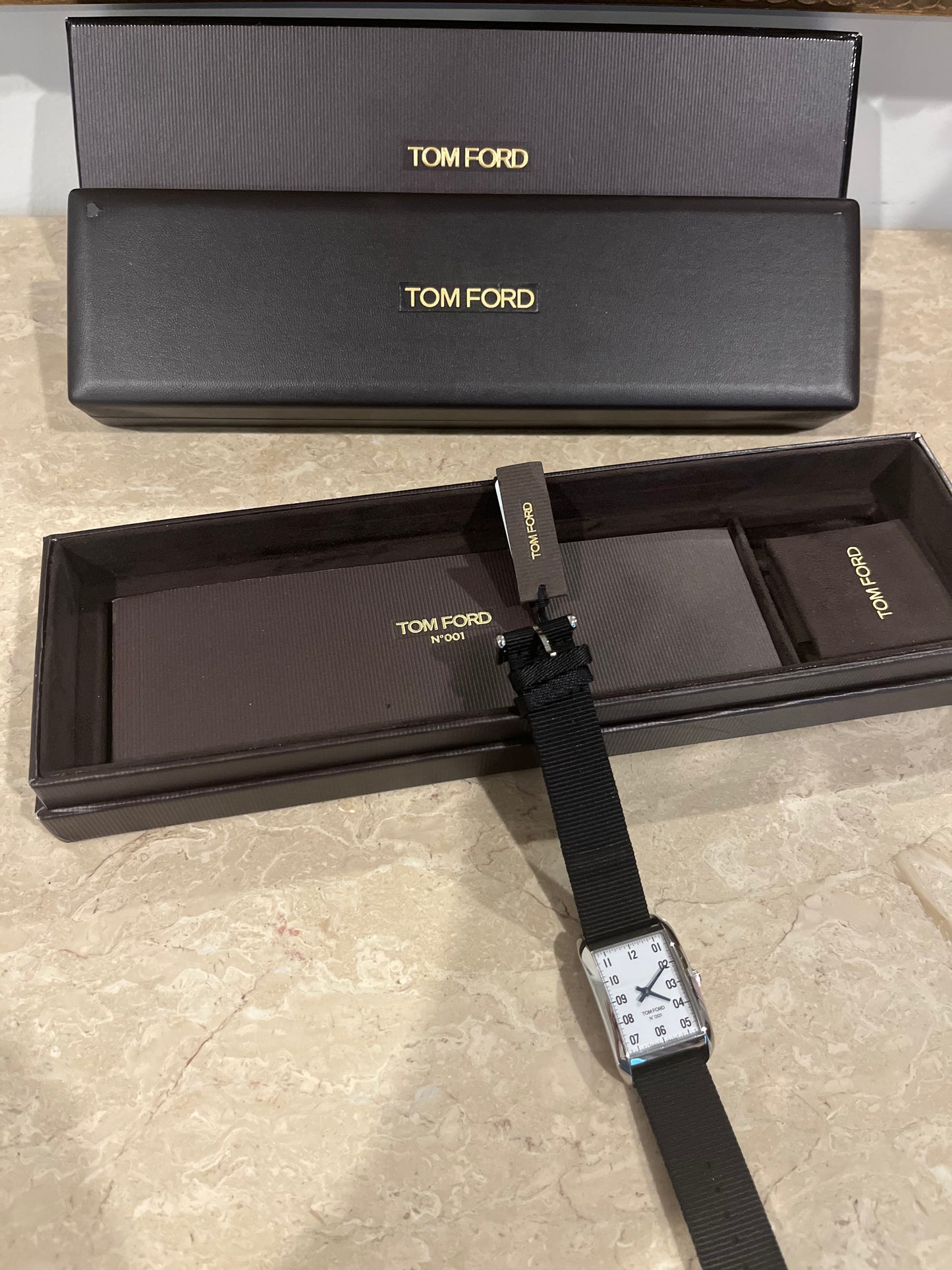 Tom Ford No.001 Watch Silver with Fabric band