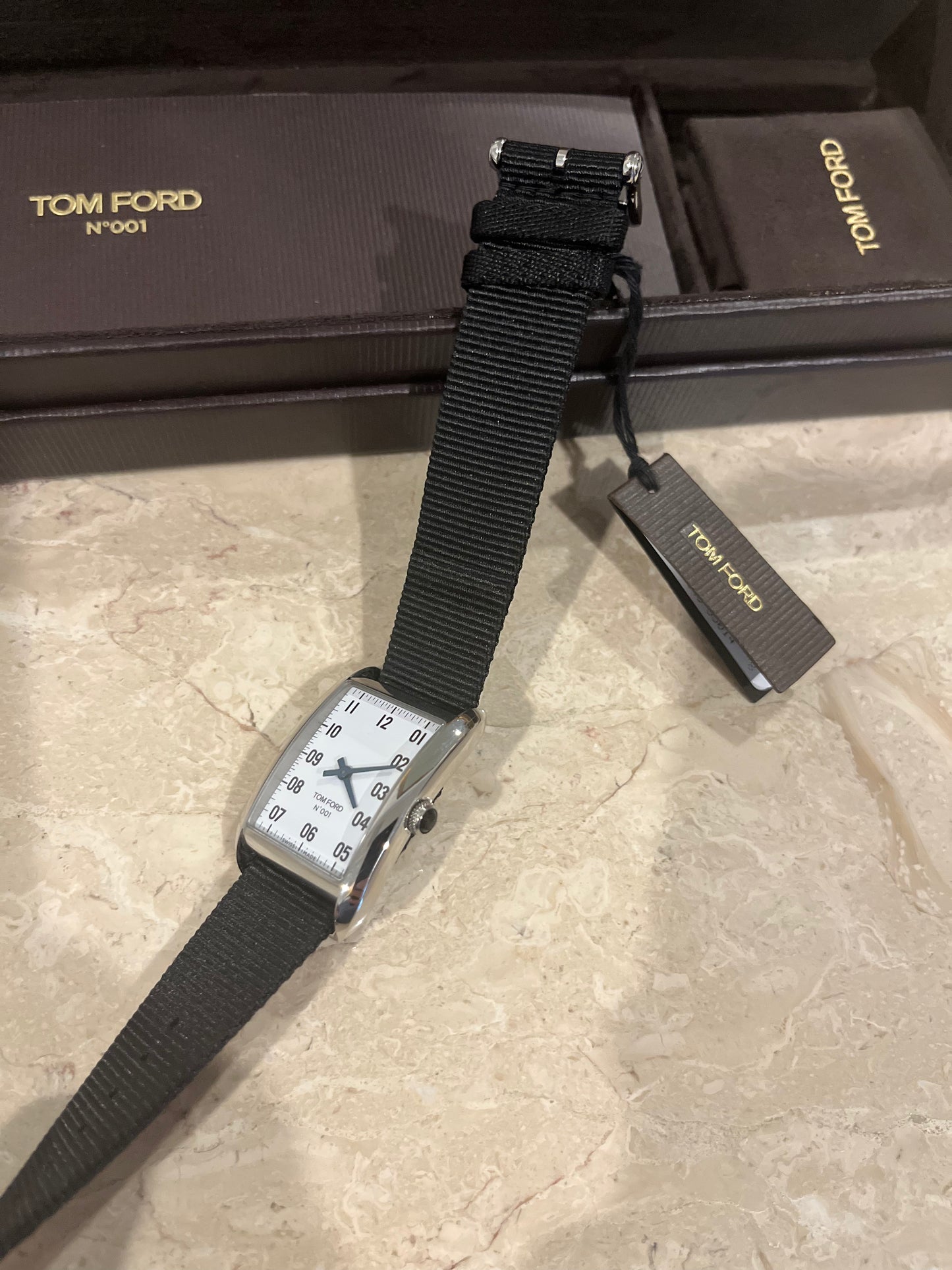 Tom Ford No.001 Watch Silver with Fabric band