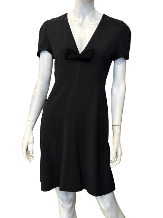 Burberry Prorsum Black Bow V-Neck Dress – New With Tags 42