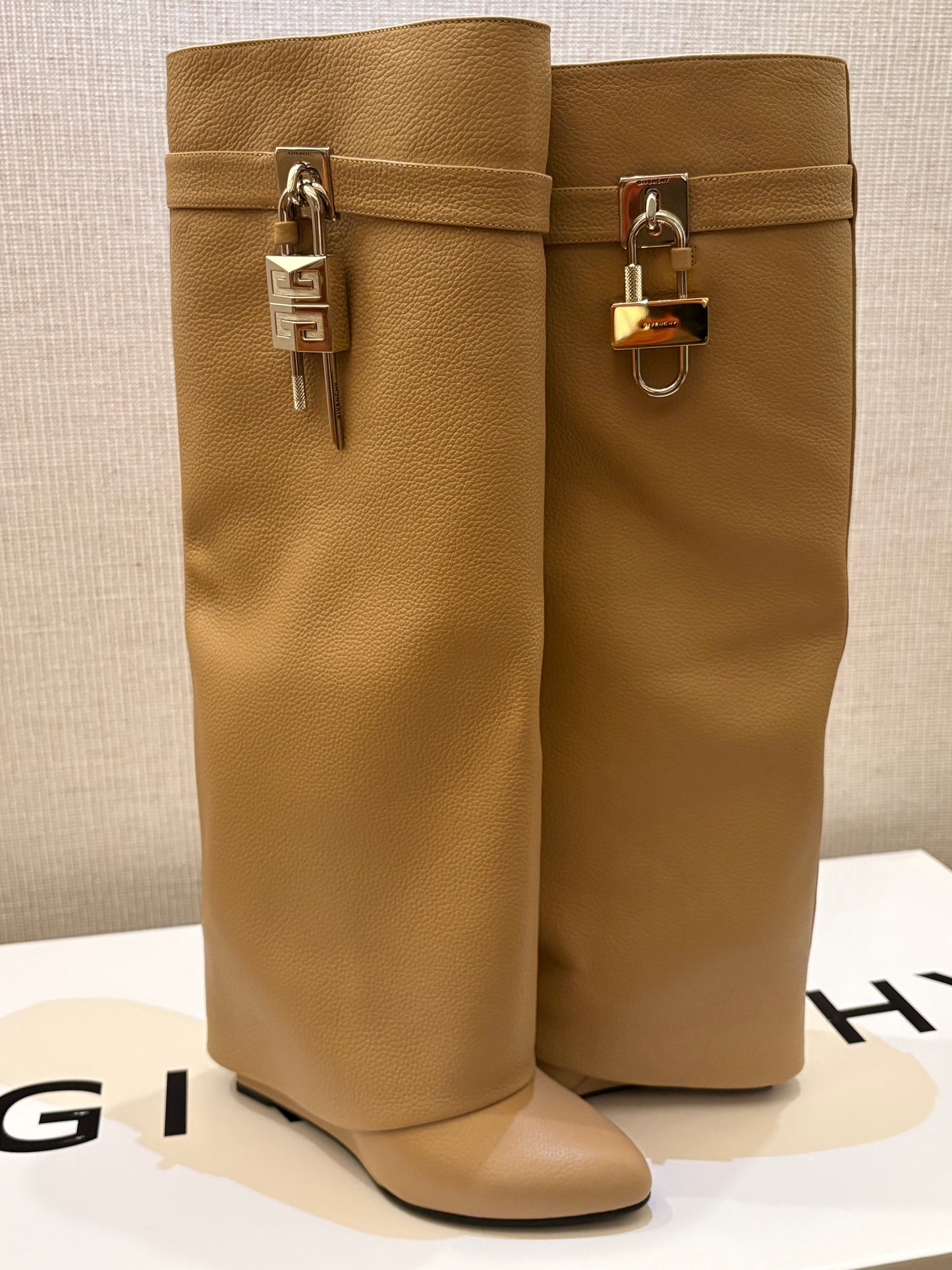 Givenchy Shark Lock Pant Boots Beige 37