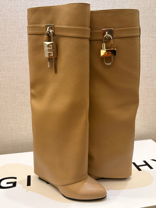 Givenchy Shark Lock Pant Boots Beige 37