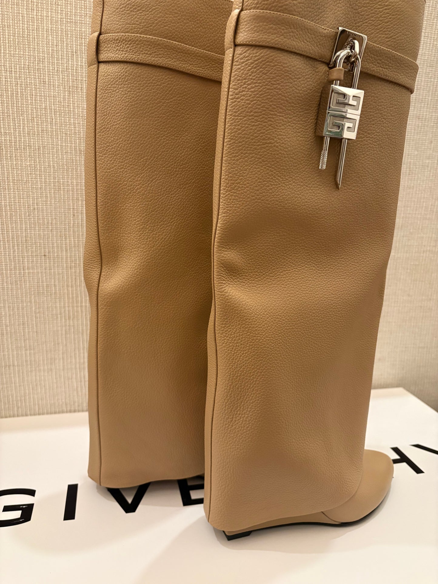 Givenchy Shark Lock Pant Boots Beige 37