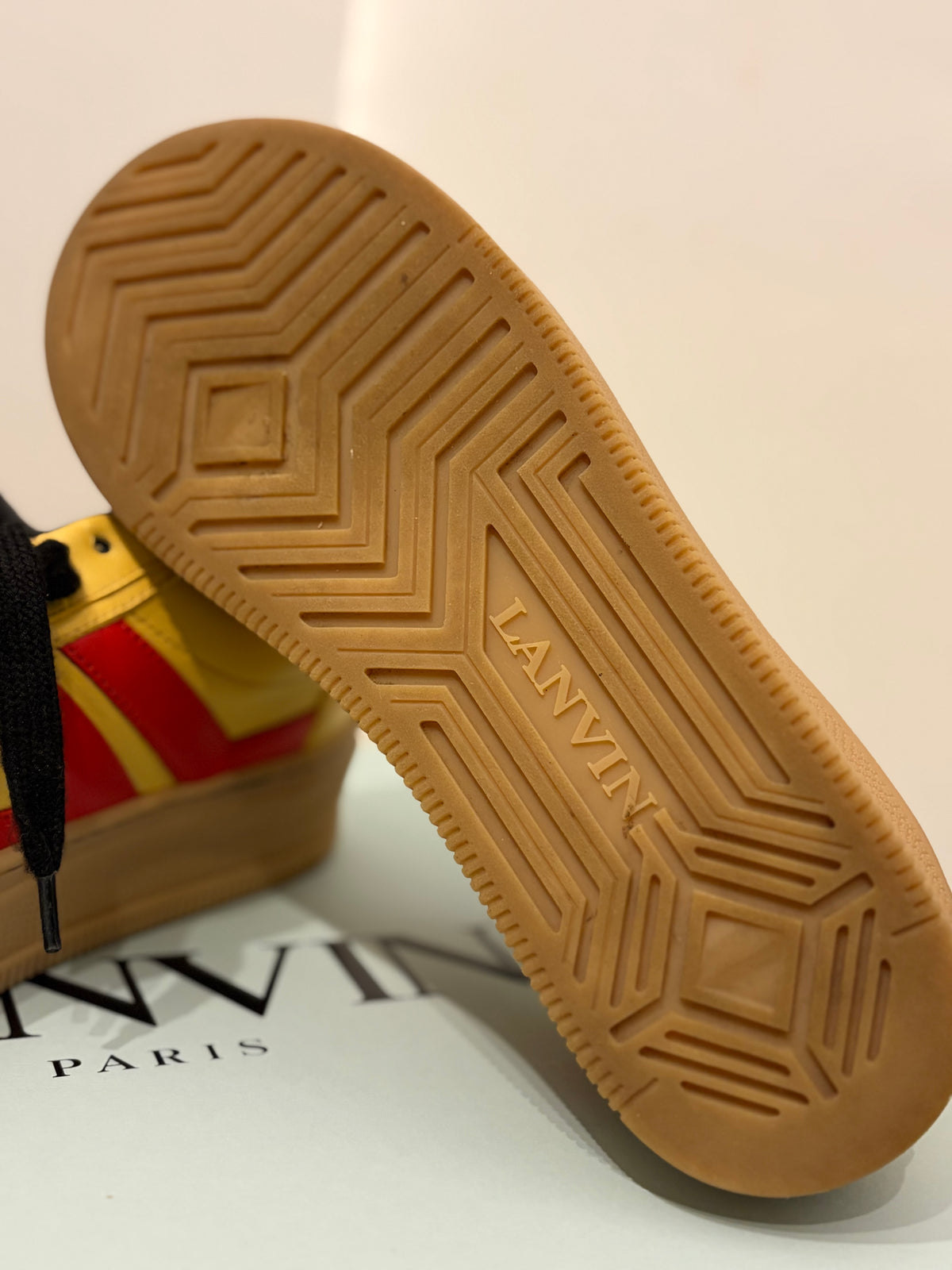 Lanvin x Future Leather Yellow/Red Sneakers - Size 40