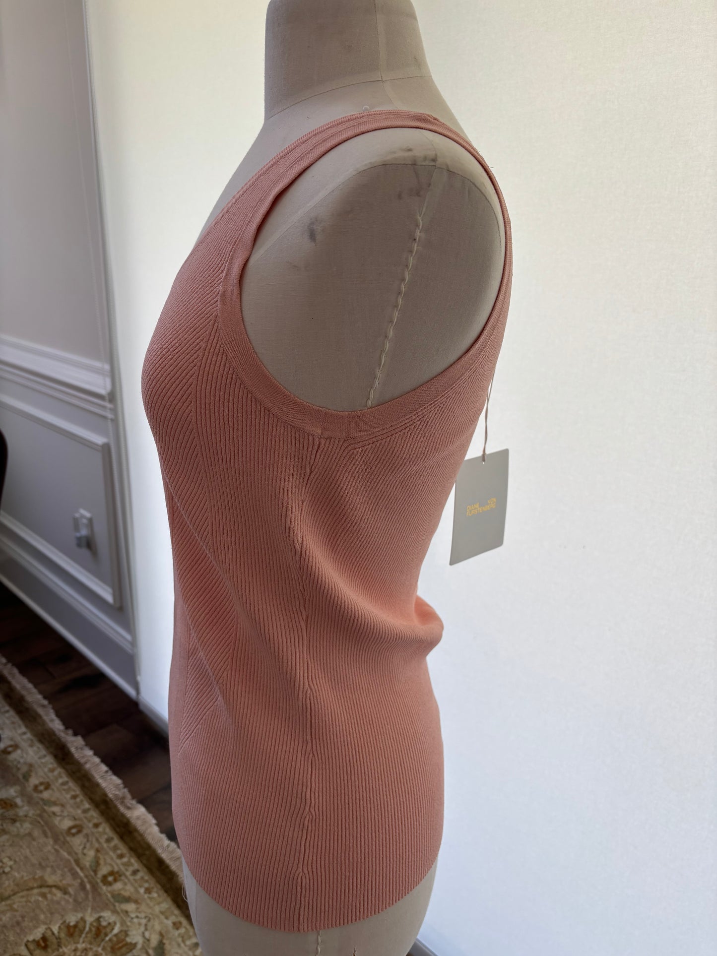 Diane Von Furstenburg Nectar Ribbed Knit Tank Size L