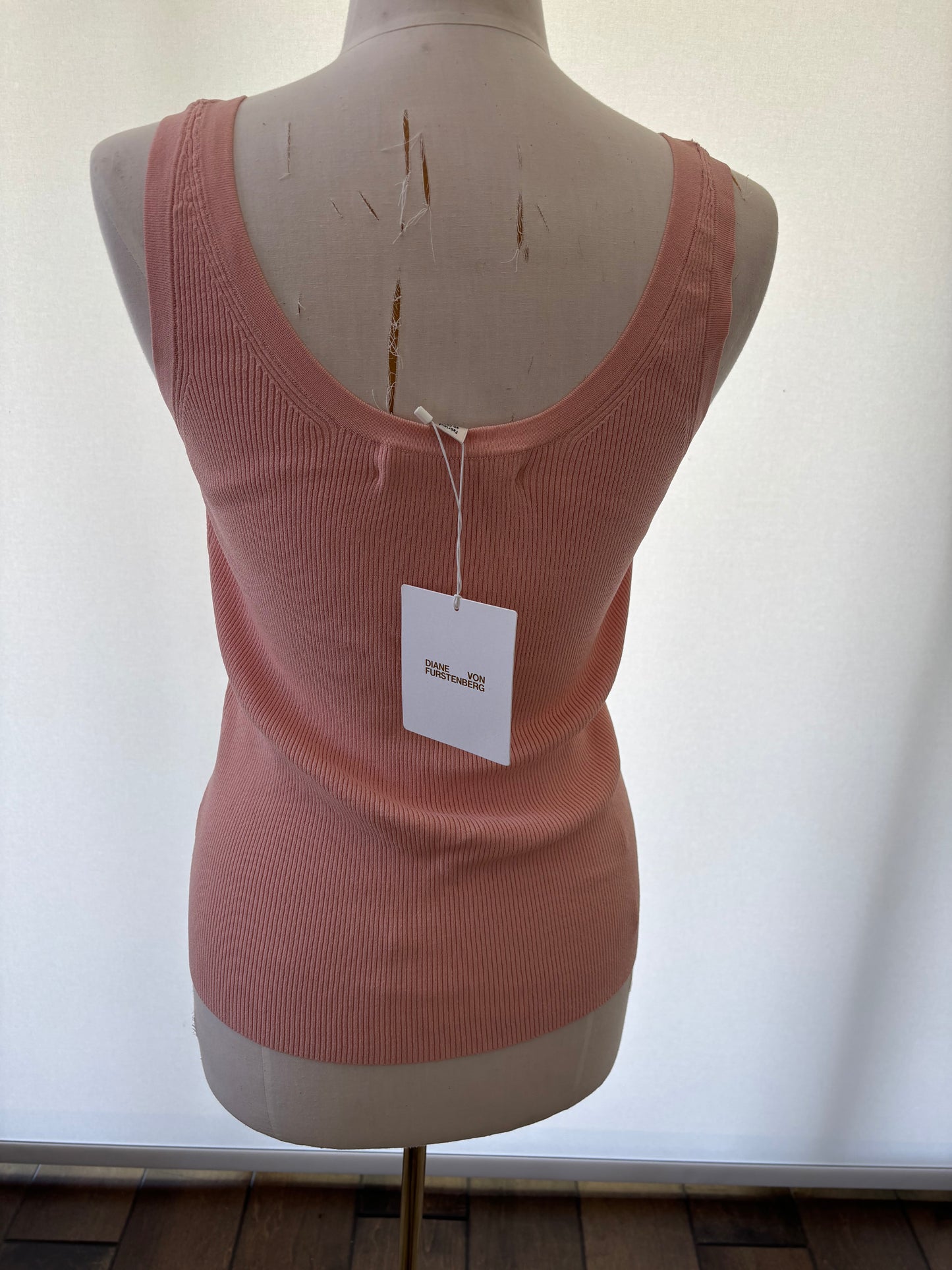 Diane Von Furstenburg Nectar Ribbed Knit Tank Size L