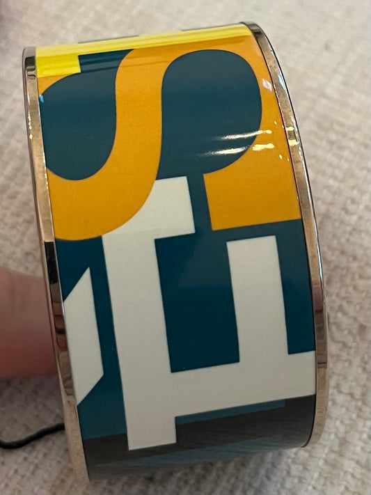 Hermès Wide Mosaique Au 24 Enamel Bangle