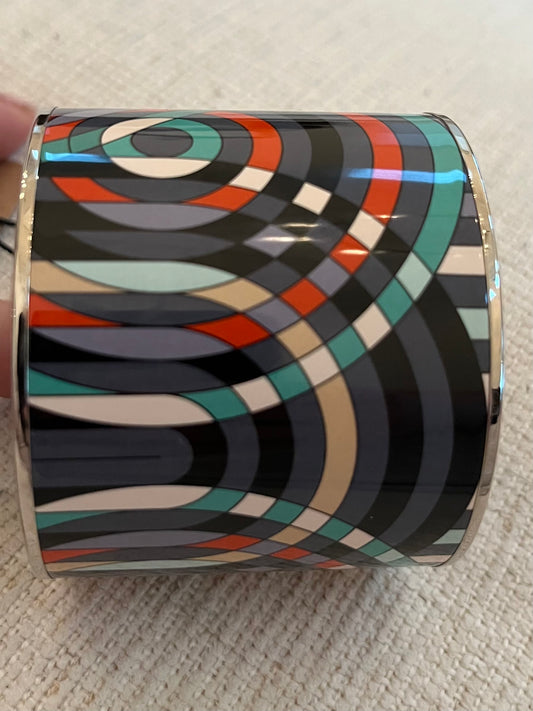 Hermés Extra Wide Enamel Bangle Bracelet