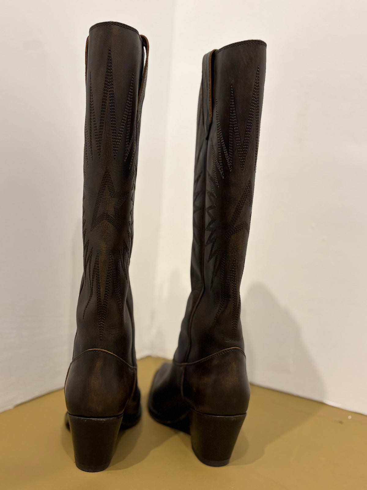 Golden Goose Brown Leather Western Cowboy Boots 39