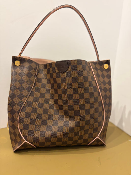 Louis Vuitton CAISSA HOBO Damier Eben Rose Ballerine