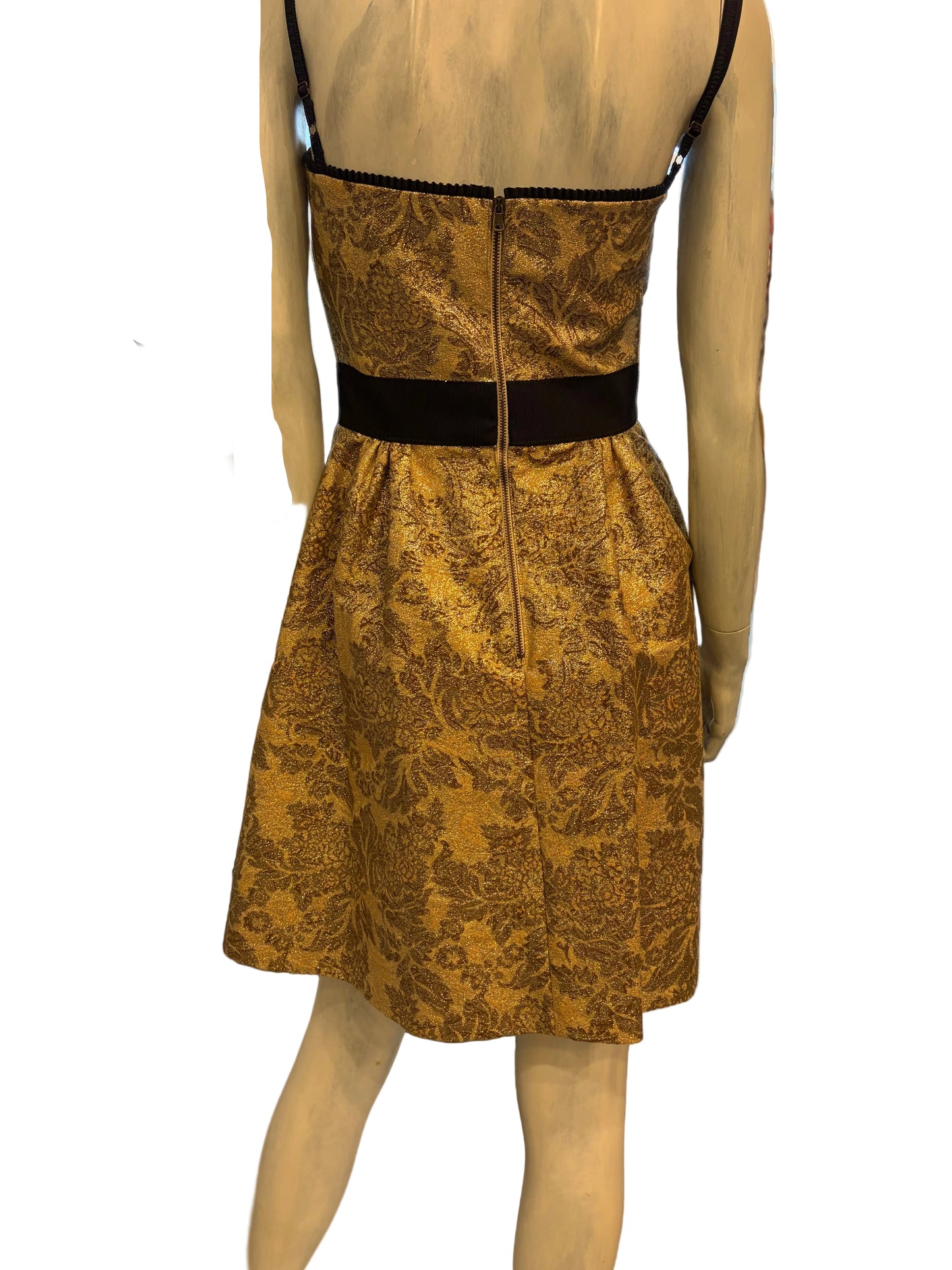 Dolce & Gabbana Metallic Brocade Corset Dress 2