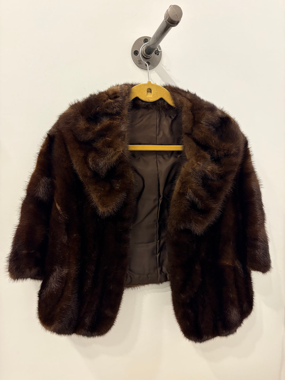 Vintage Chocolate Brown Mink Fur Cape