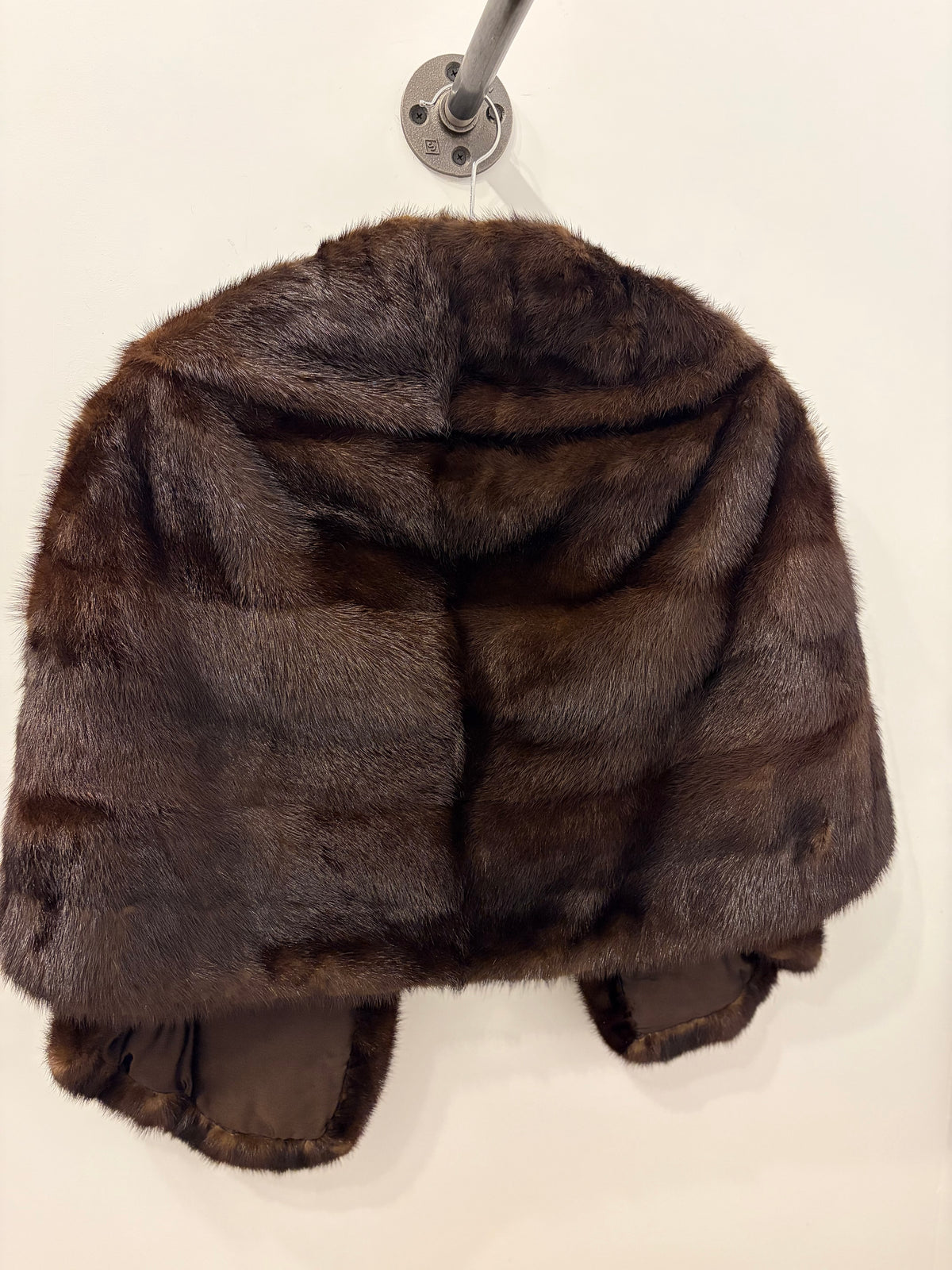Vintage Chocolate Brown Mink Fur Cape