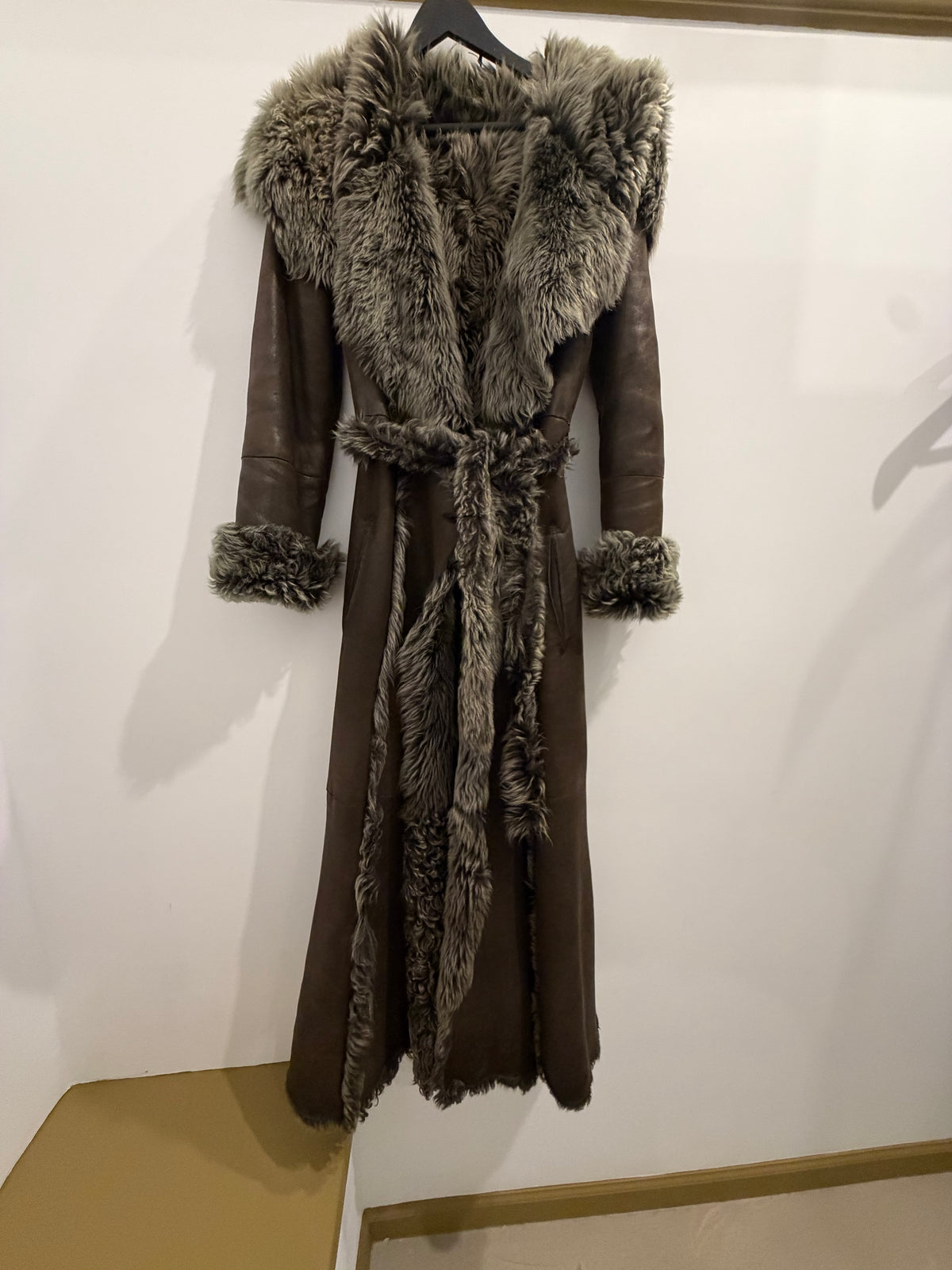 42 Original Espanol Leather Shearling Coat