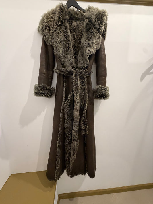 42 Original Espanol Leather Shearling Coat